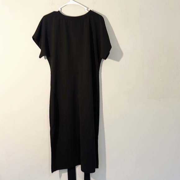 $225 Alexia Admor Black Ricki Midi Quiet Luxury tie Dress women size Medium - Picture 9 of 11